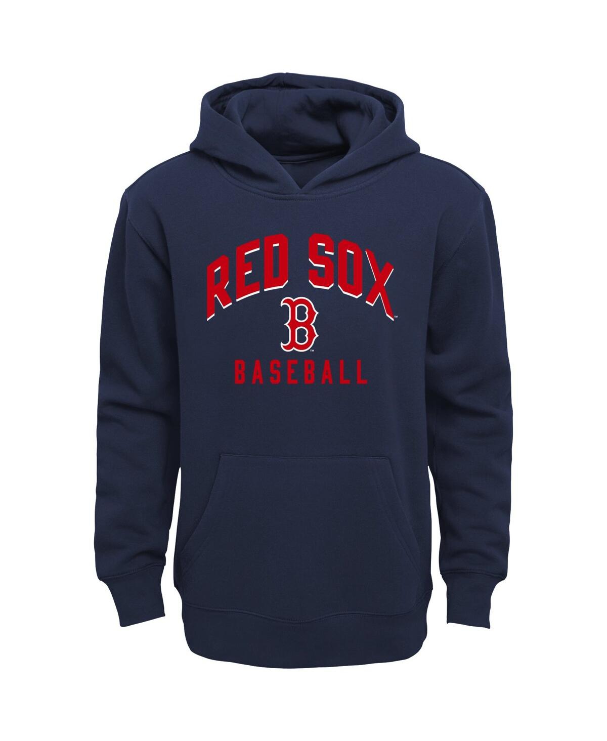 Outerstuff Baby Boys And Girls 2-piece Navy/heather Gray Boston Red Sox Play By Play Pullover Hoodie And Pants  In Blue