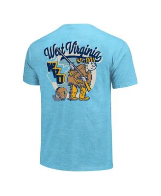Men's Light Blue West Virginia Mountaineers Throwback Retro Badge Script T-Shirt