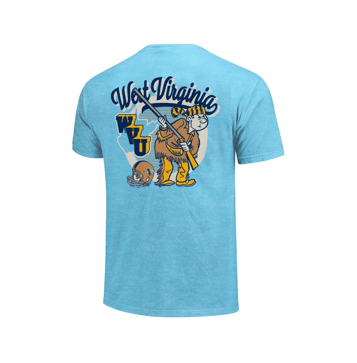 Мужская футболка Image One Light Blue West Virginia Mountaineers Throwback Retro Badge Script — фото 3