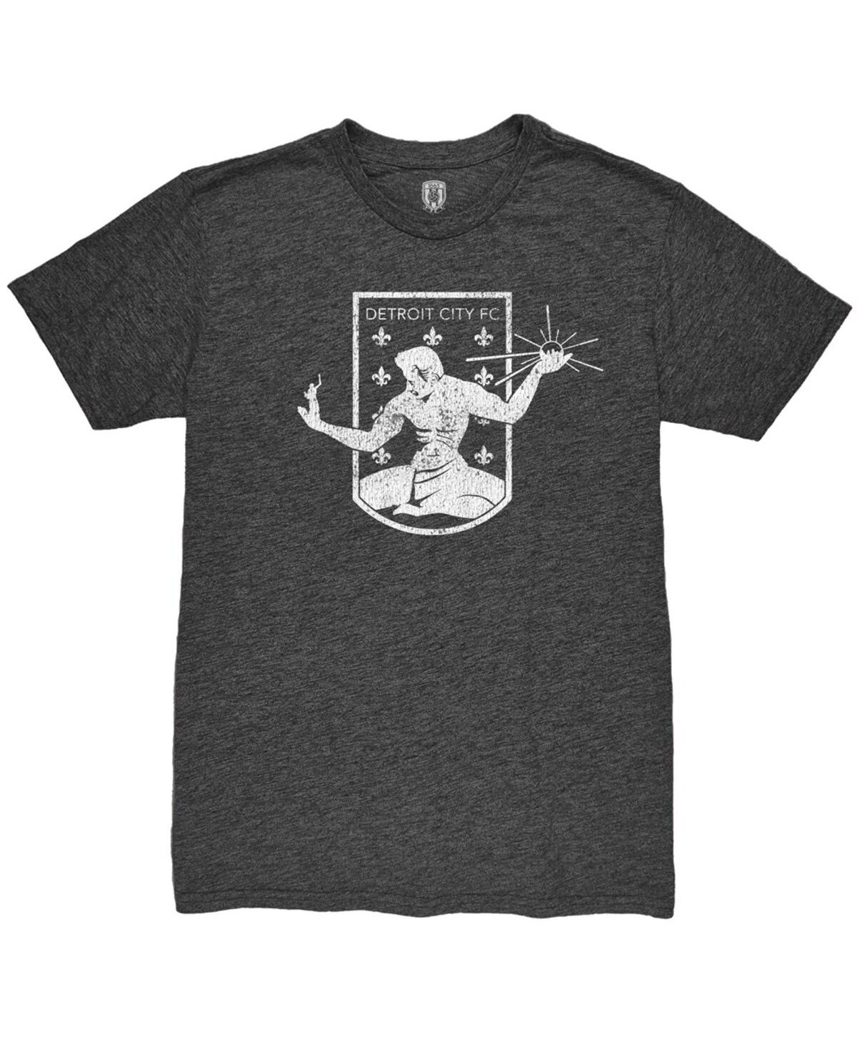 1863fc Men's Heather Black Detroit City Fc Mono Crest Twisted Tri-blend Slub T-shirt In Black