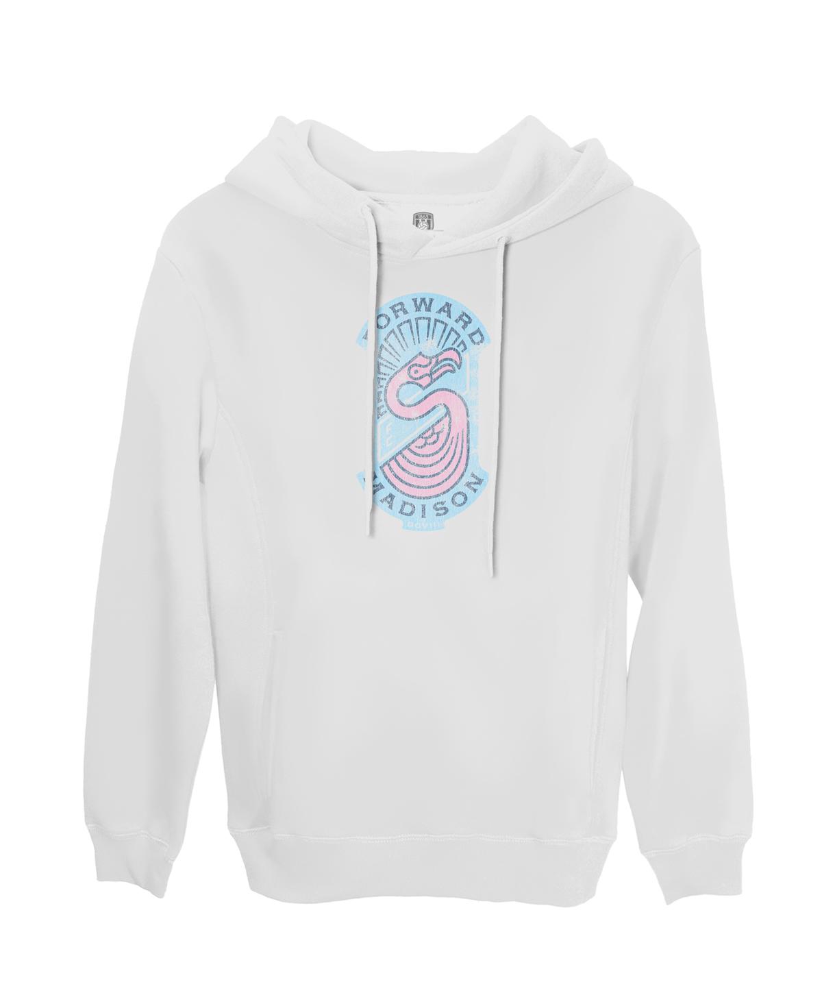 1863fc Men'sâ White Forward Madison Fc Vintage Badge Pullover Fleece Hoodie In White