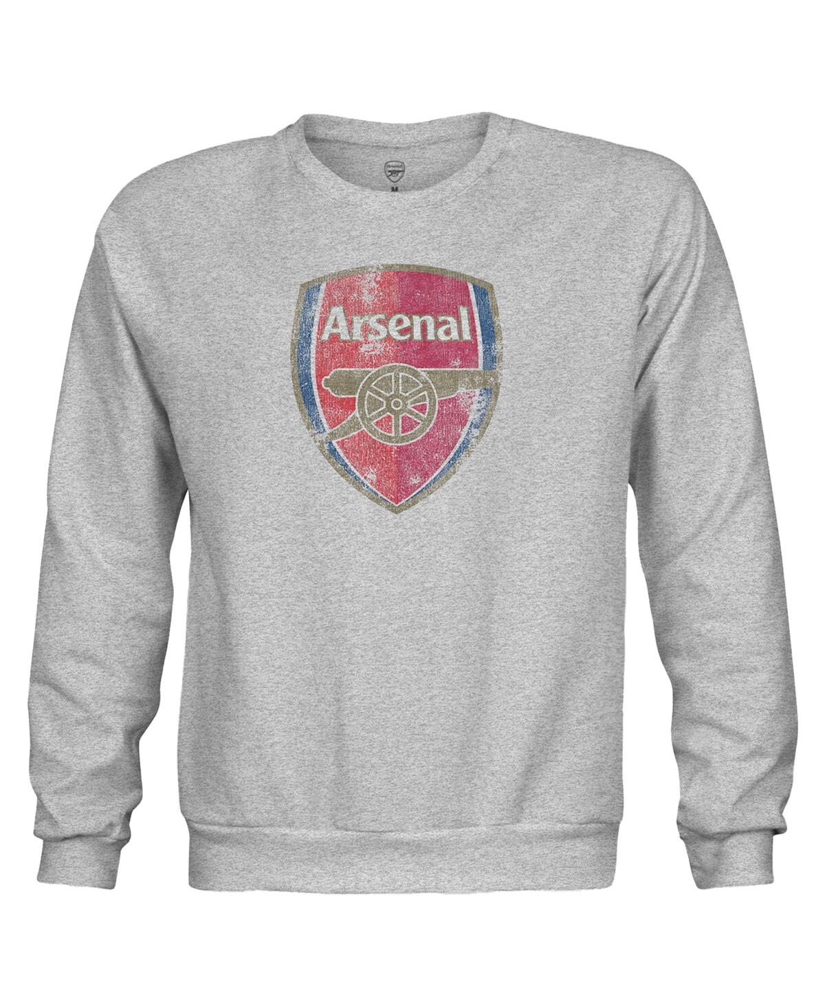 1863fc Big Boys And Girls Heather Gray Arsenal Color Badge Crewneck Sweatshirt In Gray