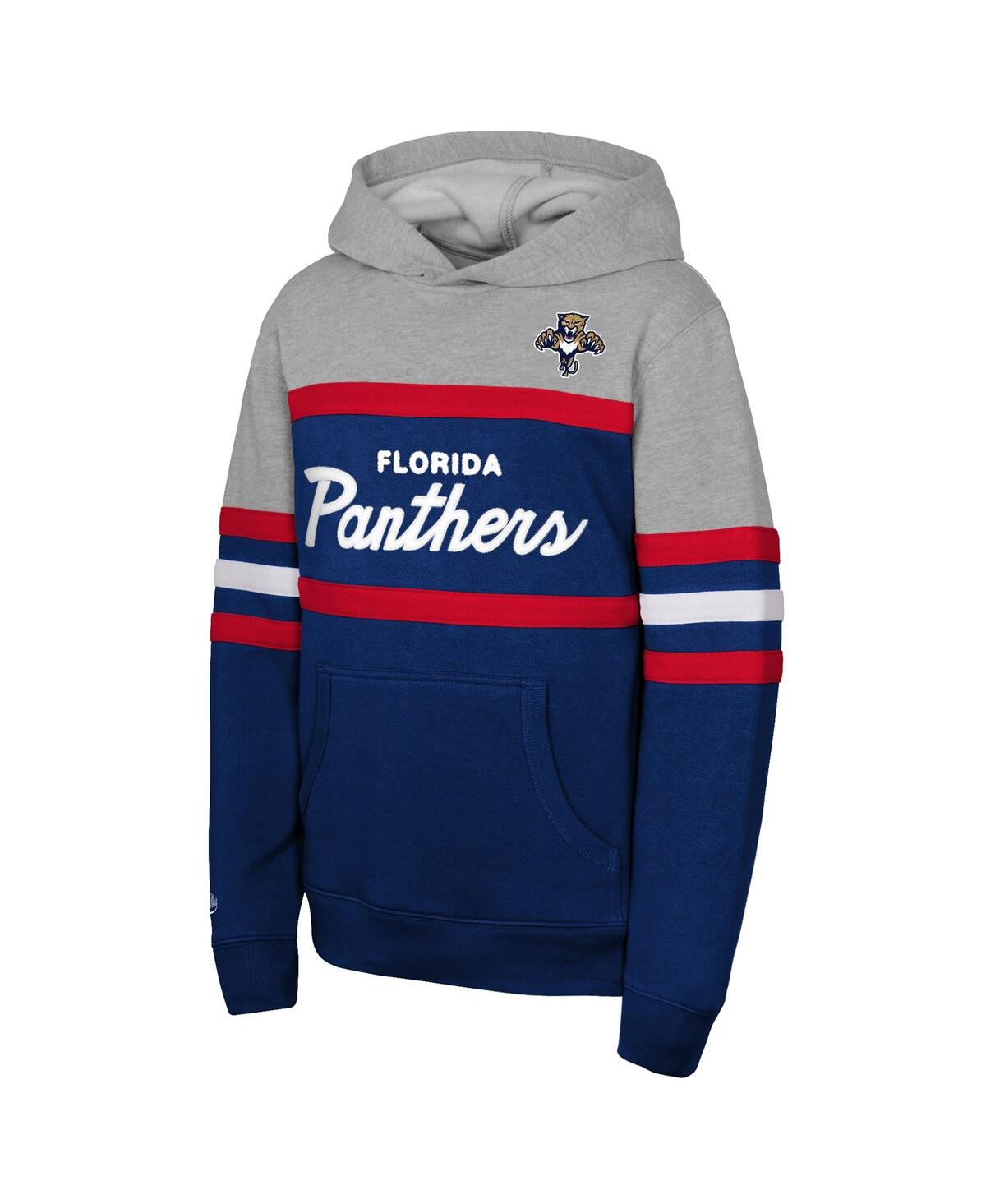 Mitchell & Ness Big Boys And Girls Navy Florida Panthers Head Coach Hoodie In Blue