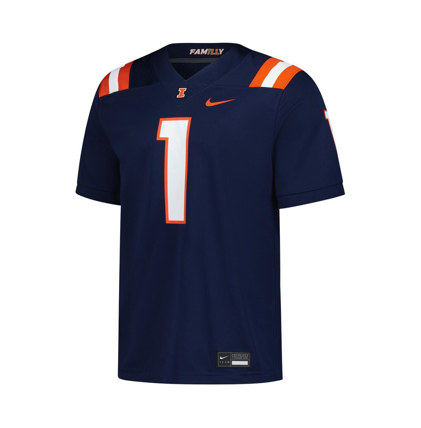 Мужской топ Nike Navy Illinois Fighting Illini Untouchable Replica Game Jersey — фото 2