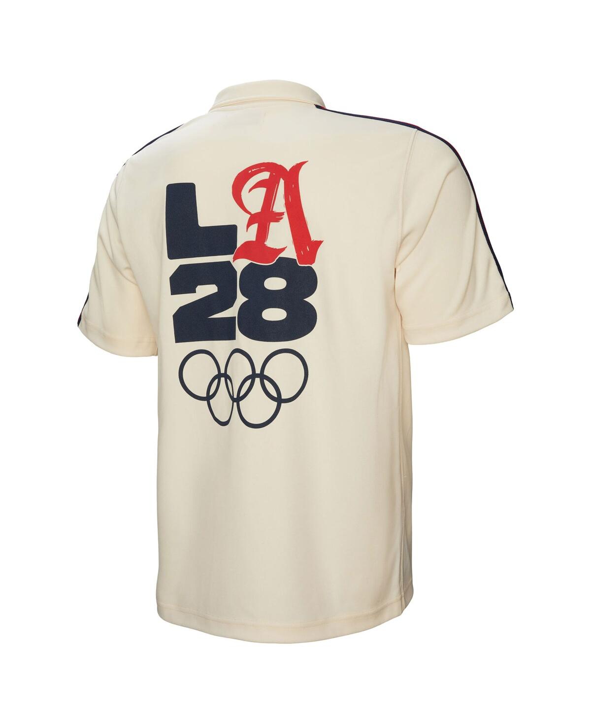 Mitchell & Ness Men'sâ Cream La28 Button-up Shooting Shirt In White