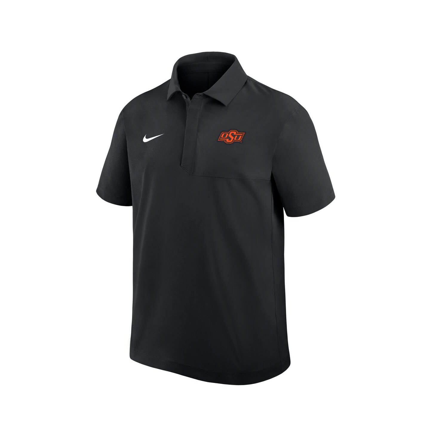 Мужское поло Nike Black Oklahoma State Cowboys Woven Polo Shirt — фото 2