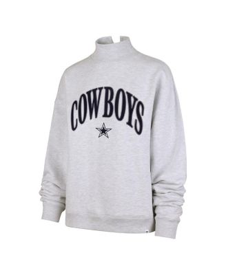 Women's Heather Gray Dallas Cowboys Vantage Mock Neck Pullover Sweatshirt