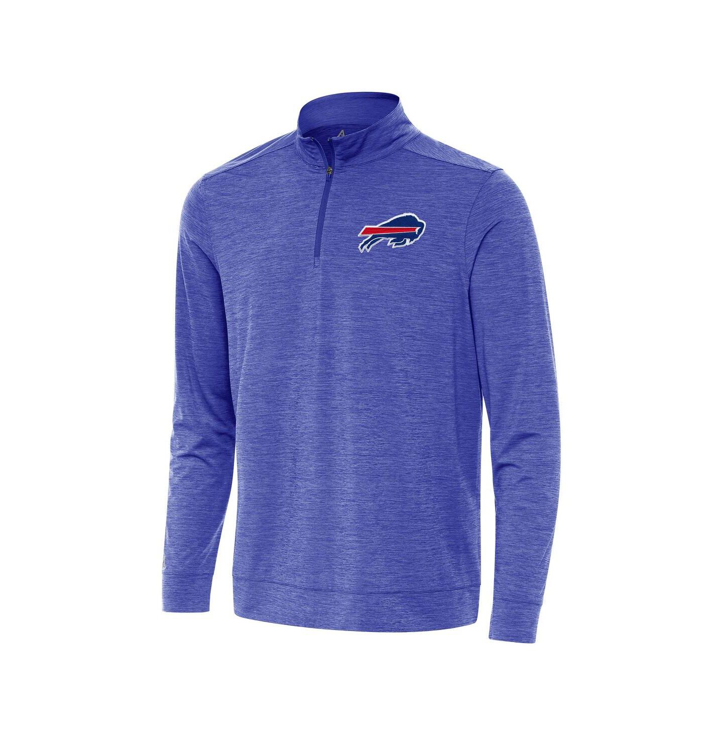 Мужской свитшот Antigua Buffalo Bills Bright на молнии на четверть, Heather Royal — фото 1