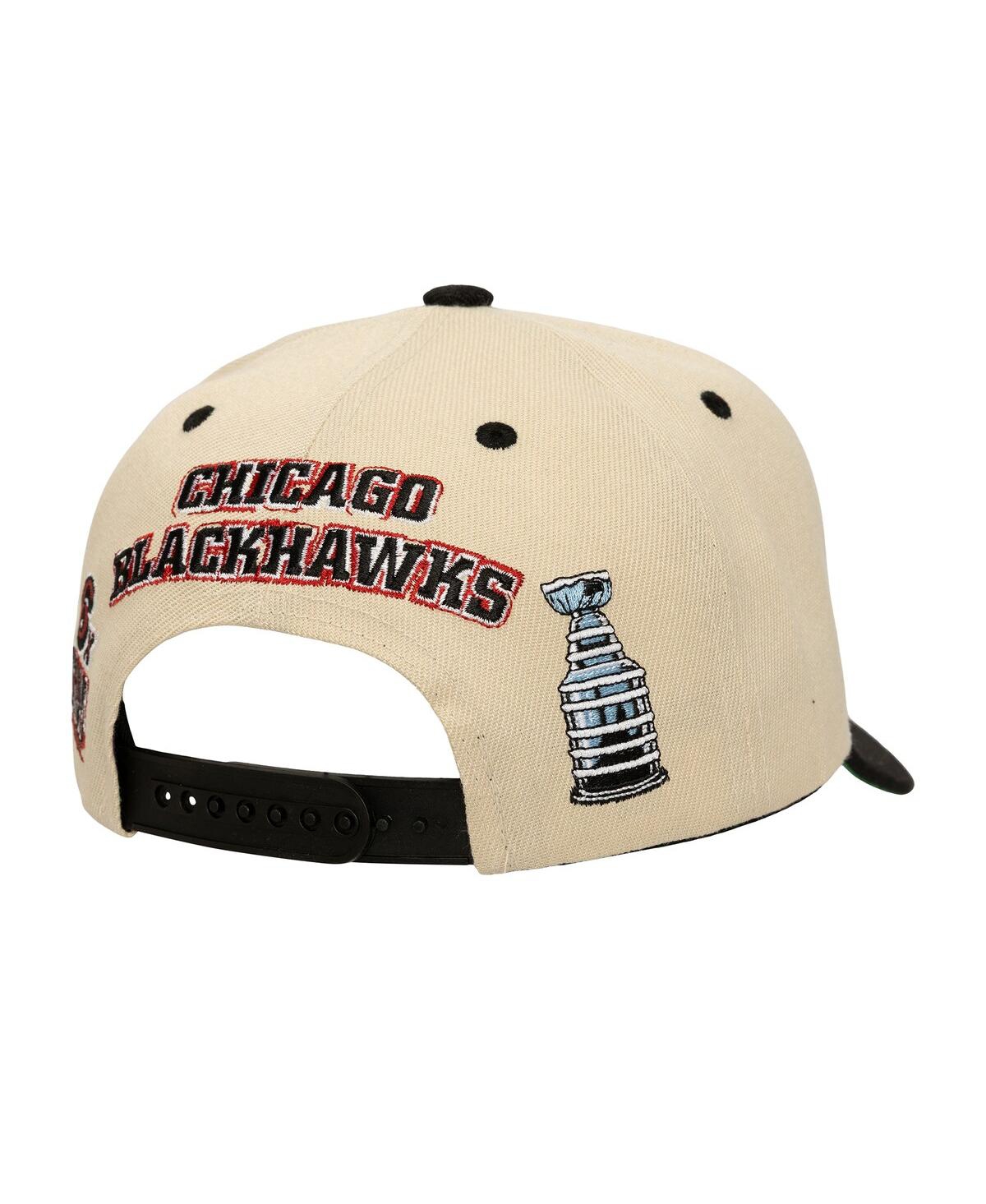 Mitchell & Ness Men'sâ Cream Chicago Blackhawks Soul Legacy Defined Two-tone Pro Crown Adjustable Hat In Neutral