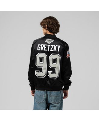 Men's and Women's Wayne Gretzky Black Los Angeles Kings Maxed Out Full-Zip Satin Jacket