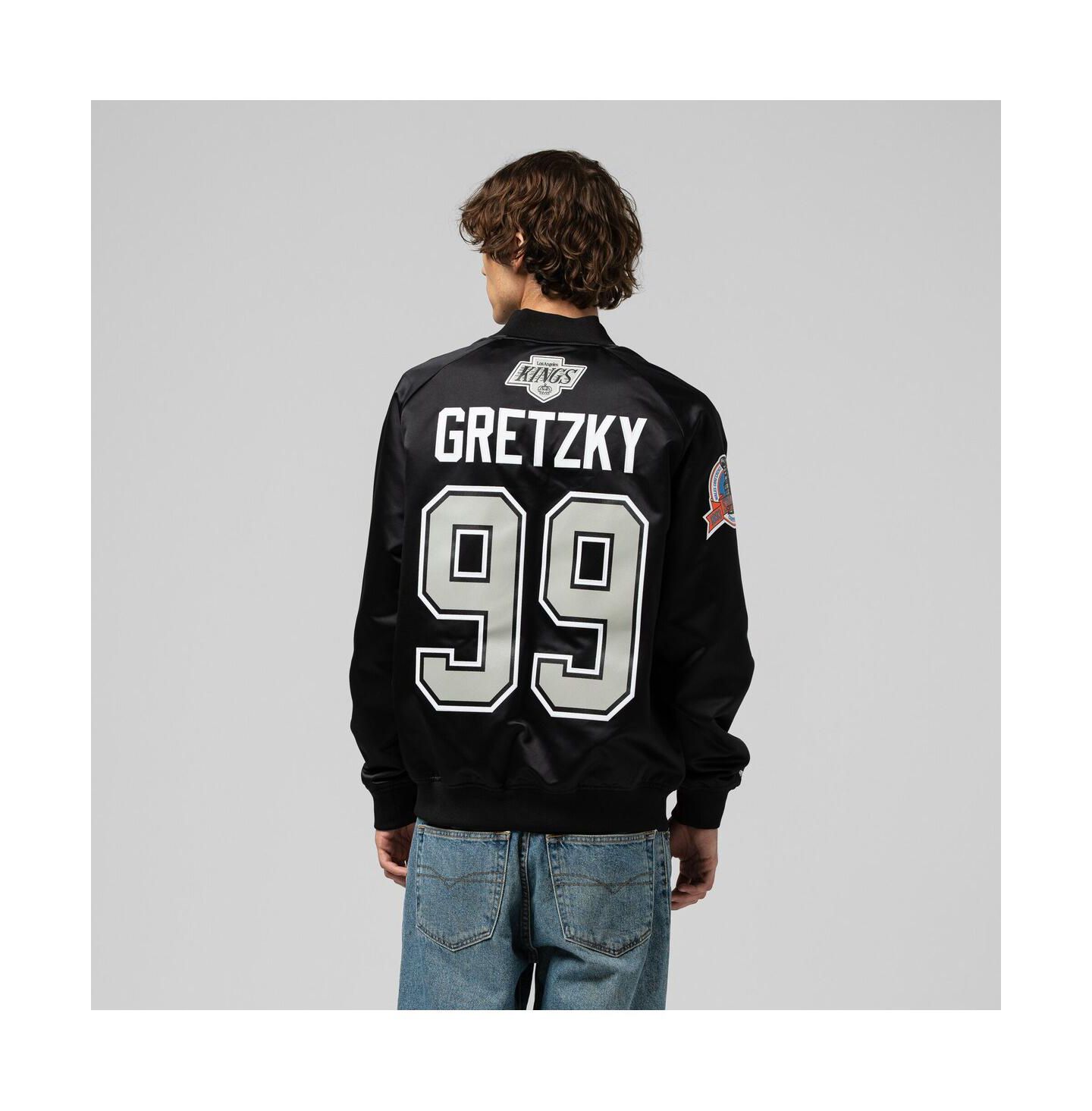 Куртка Mitchell & Ness Wayne Gretzky Black Los Angeles Kings Maxed Out Full-Zip Satin — фото 2