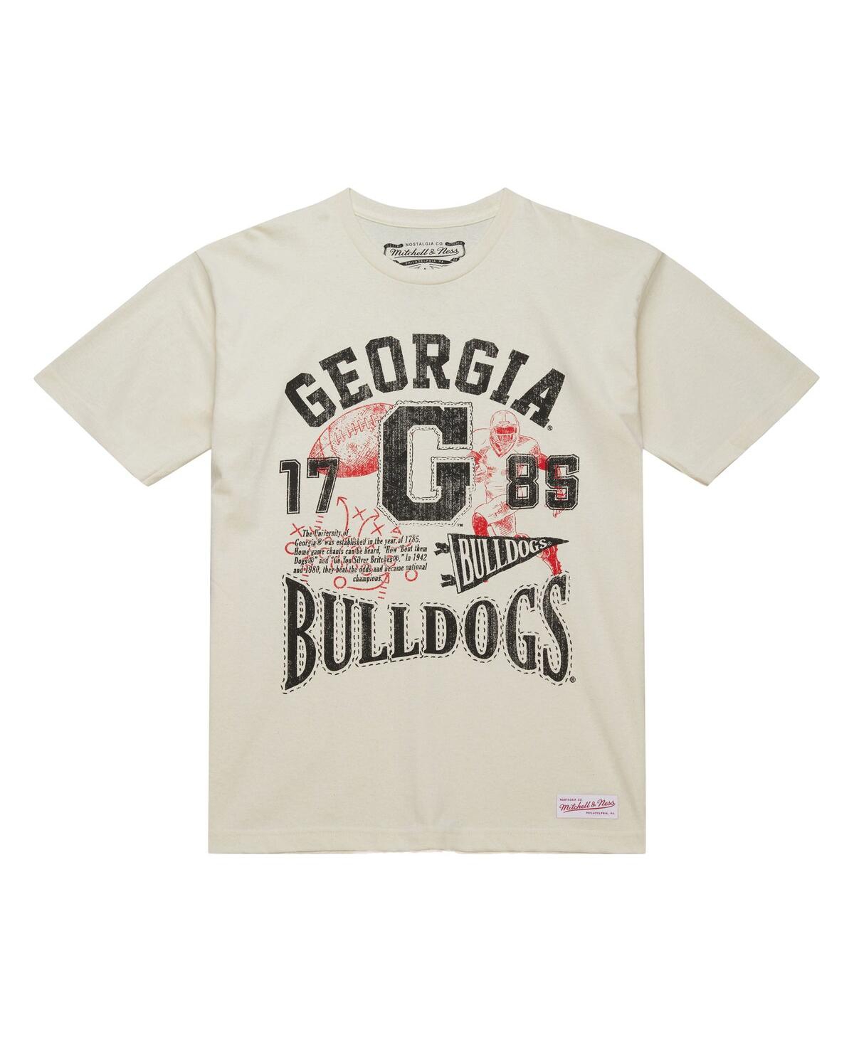 Mitchell & Ness Men's Cream Georgia Bulldogs Heritage Scholar T-shirt In Neutral
