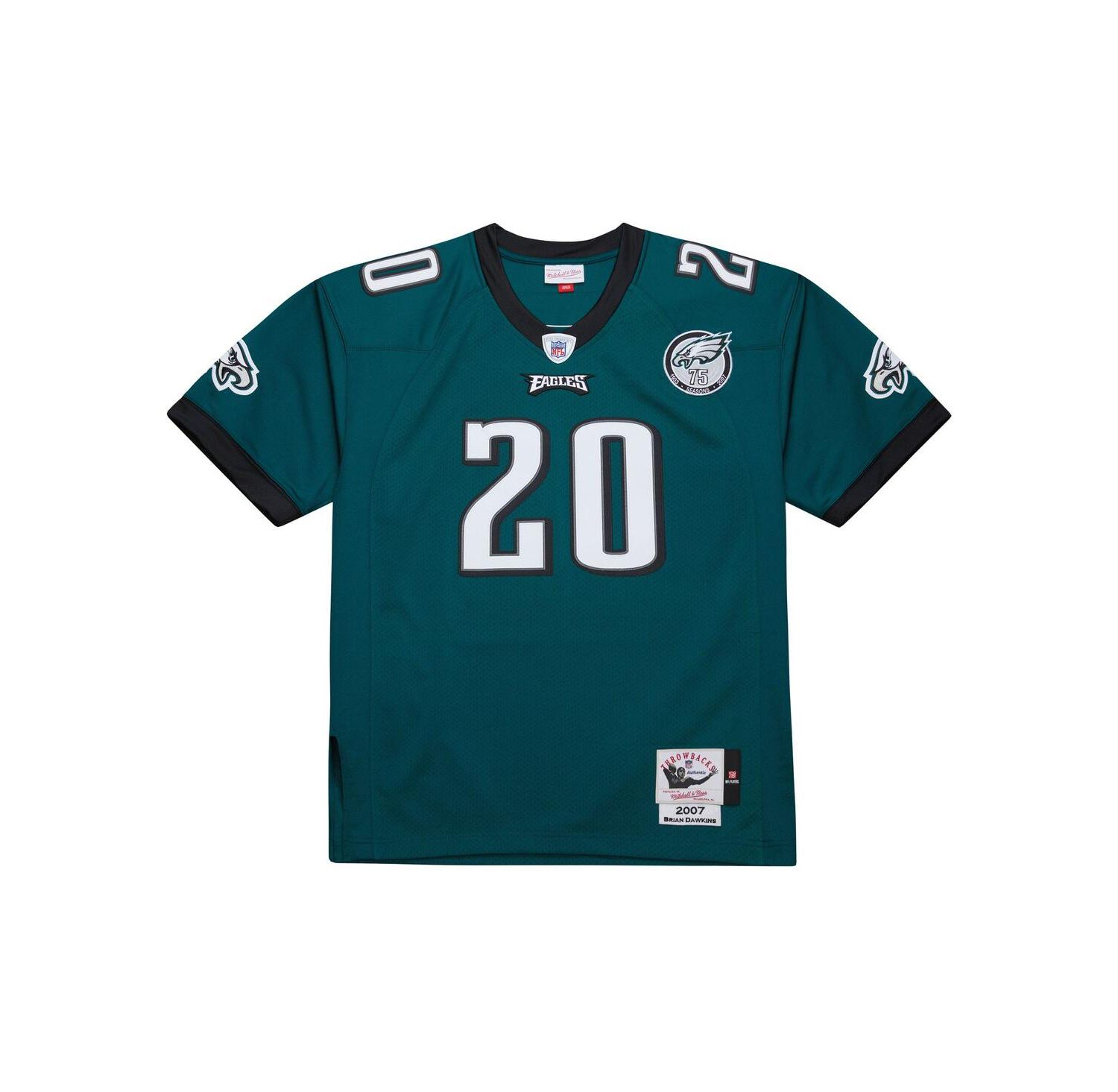 Men's Brian Dawkins Green Philadelphia Eagles 2007 Authentic Throwback Retired Player Jersey