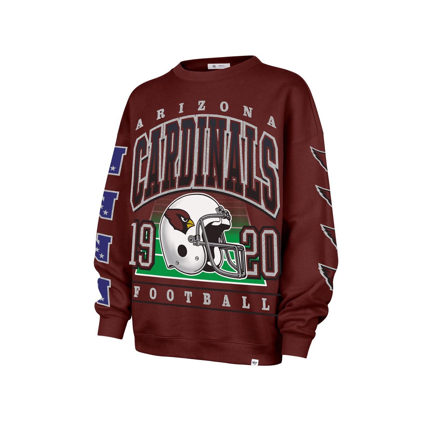 Women's Cardinal Arizona Cardinals Go Big Oversized Pullover Sweatshirt