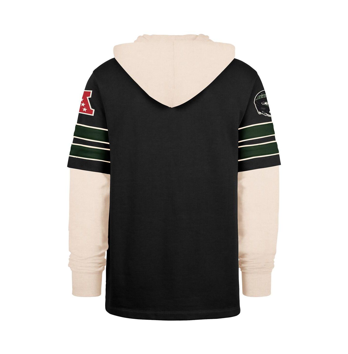 Мужские худи '47 Brand Black New York Jets Split Zone Cornerback Duo — фото 3