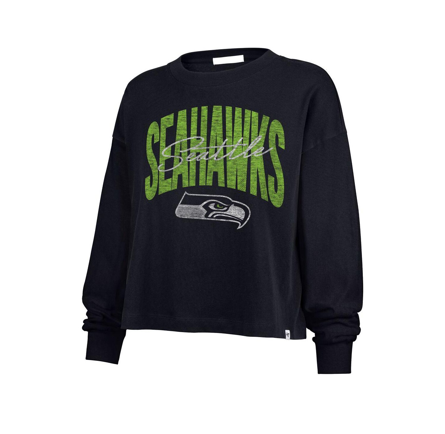 Women's College Navy Seattle Seahawks Muse Sydney Long Sleeve T-Shirt