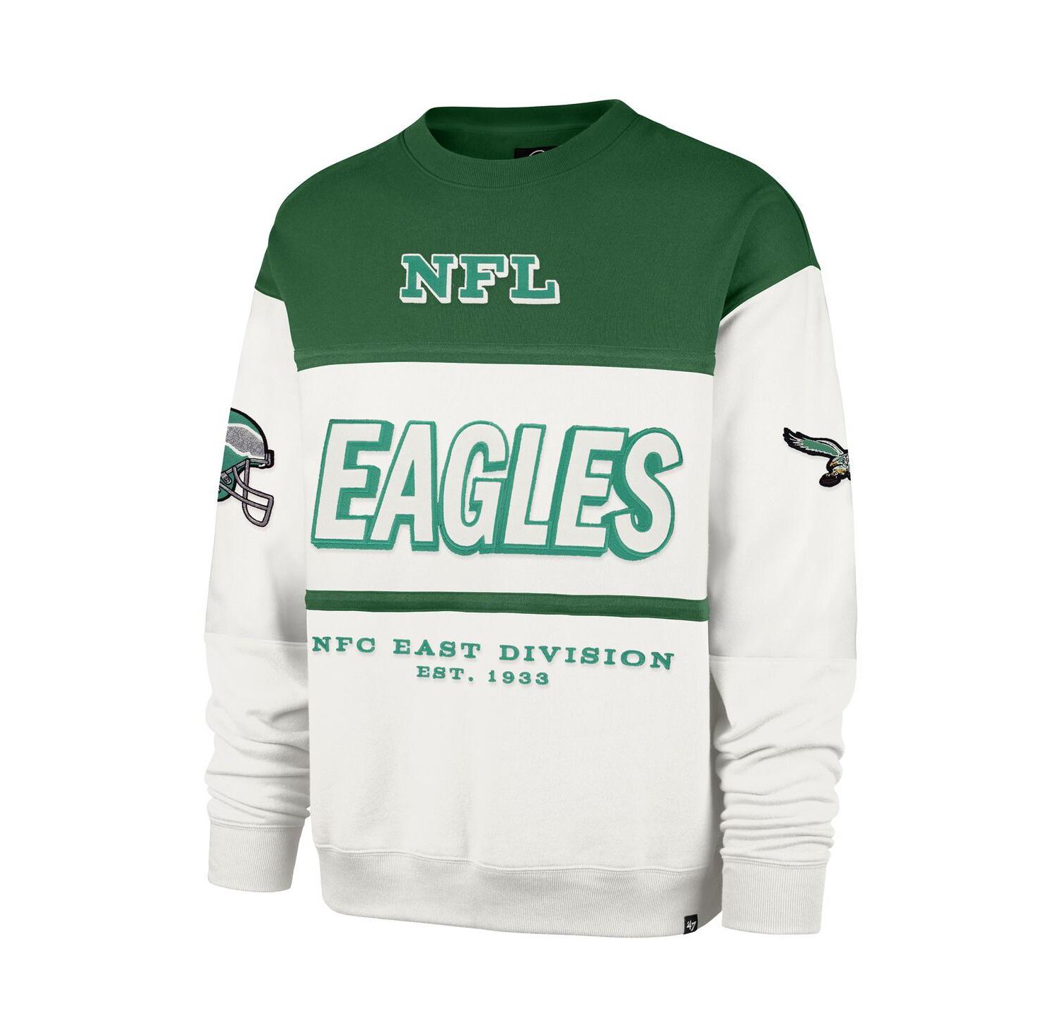 Men's Kelly Green/Cream Philadelphia Eagles Throwback Breeze Maximalist Sweatshirt