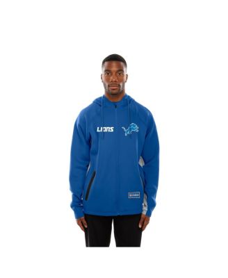 Men's Blue Detroit Lions Combine Authentic Raglan Scuba Full-Zip Hoodie