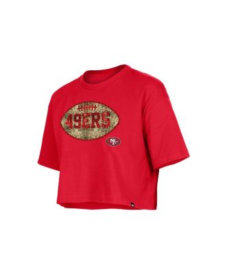Girls Scarlet San Francisco 49ers Flip Sequin Boxy T-Shirt