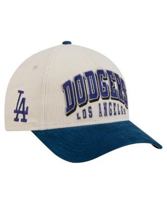 New Era - Men's Cream/Royal Los Angeles Dodgers Sided Corduroy 9FORTY A-Frame Adjustable Hat