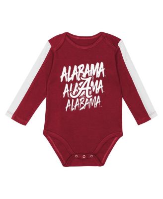 Baby Boys and Girls 3-Piece Crimson/White Alabama Crimson Tide Double Down Bodysuit and Pants Set