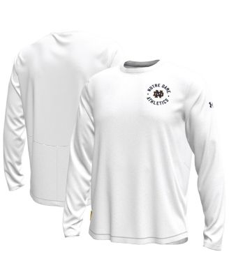 Under Armour - Men's White Notre Dame Fighting Irish Sideline Knockout Long-Sleeve T-Shirt
