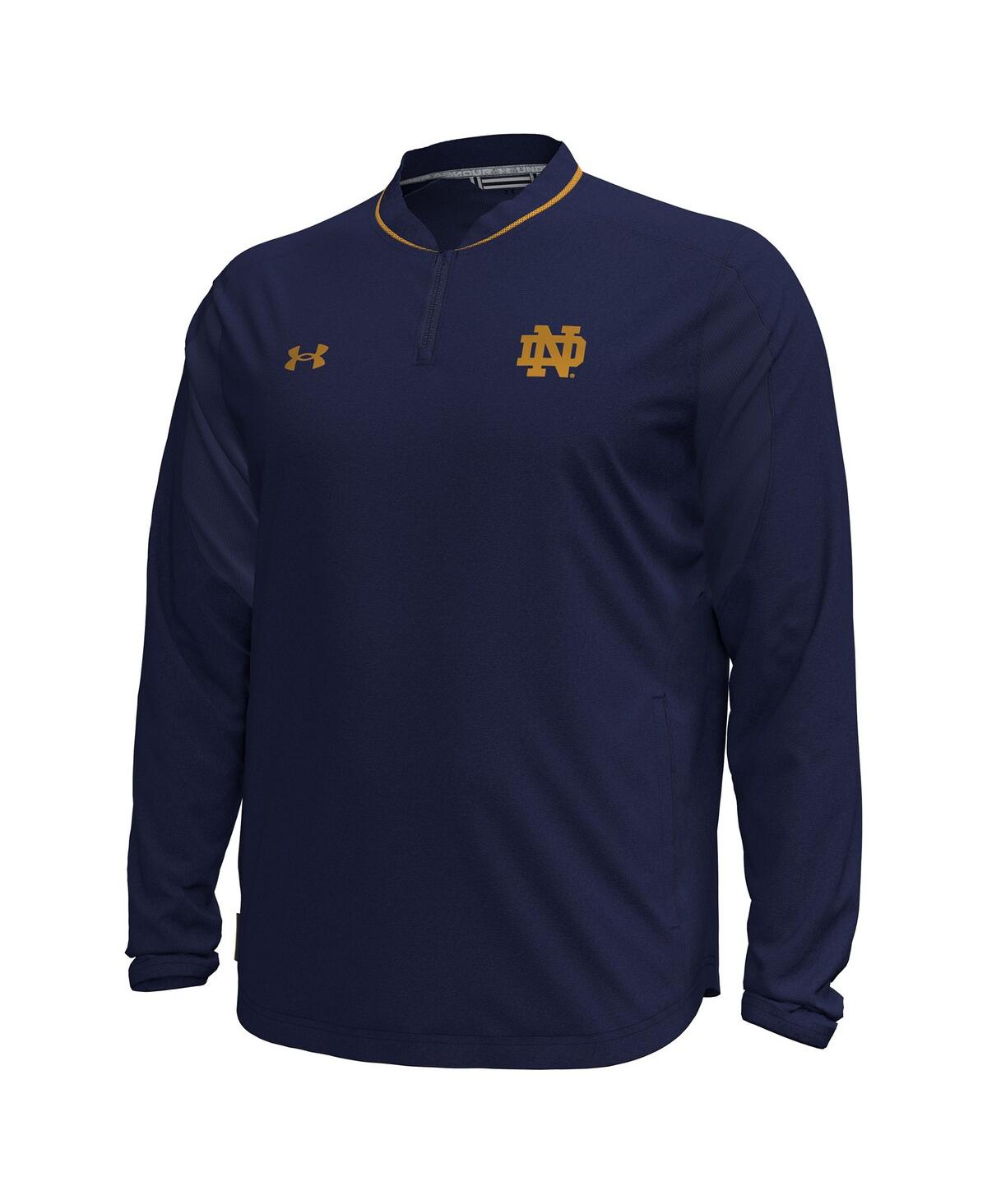 Under Armour Men's Navy Notre Dame Fighting Irish Motivate Long Sleeve Quarter-zip Jacket In Blue
