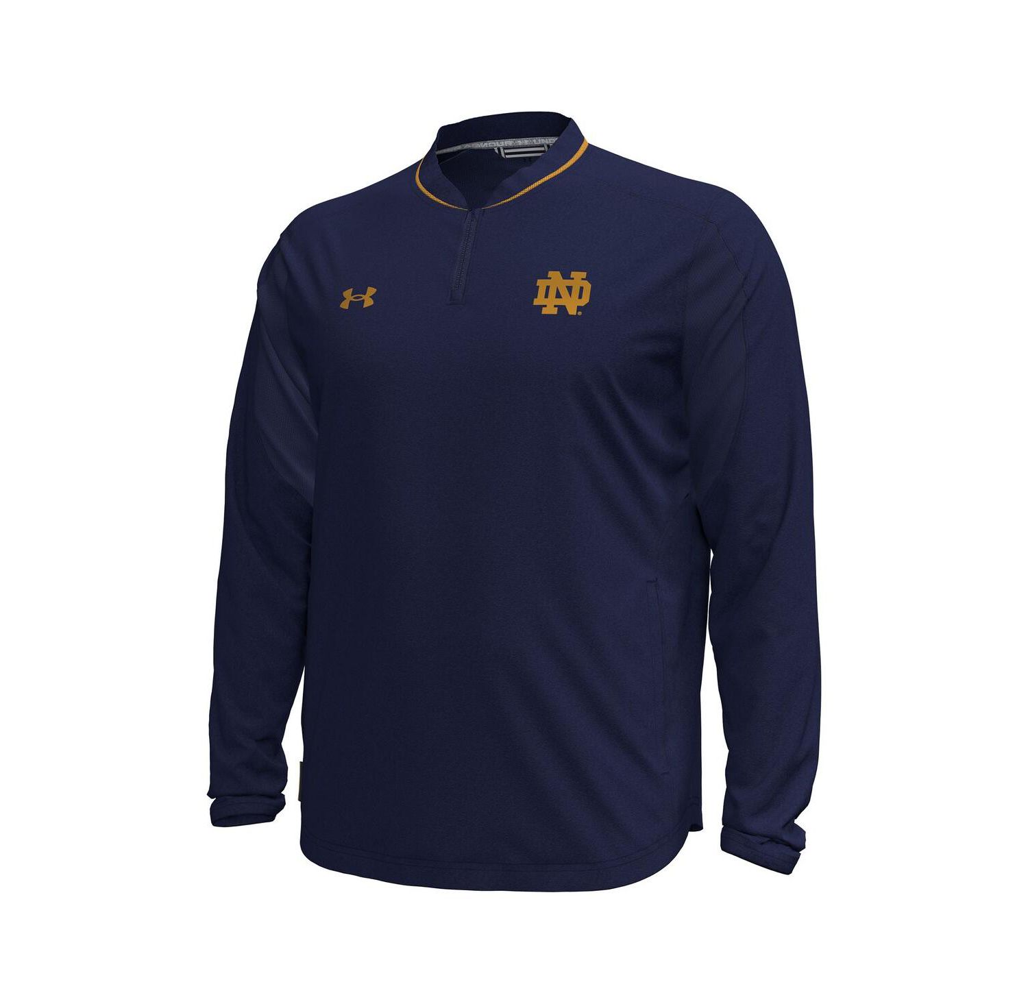 Men's Navy Notre Dame Fighting Irish Motivate Long Sleeve Quarter-Zip Jacket
