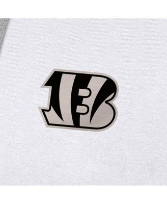 Men's White Cincinnati Bengals Brushed Carbon Victory Pullover Hoodie