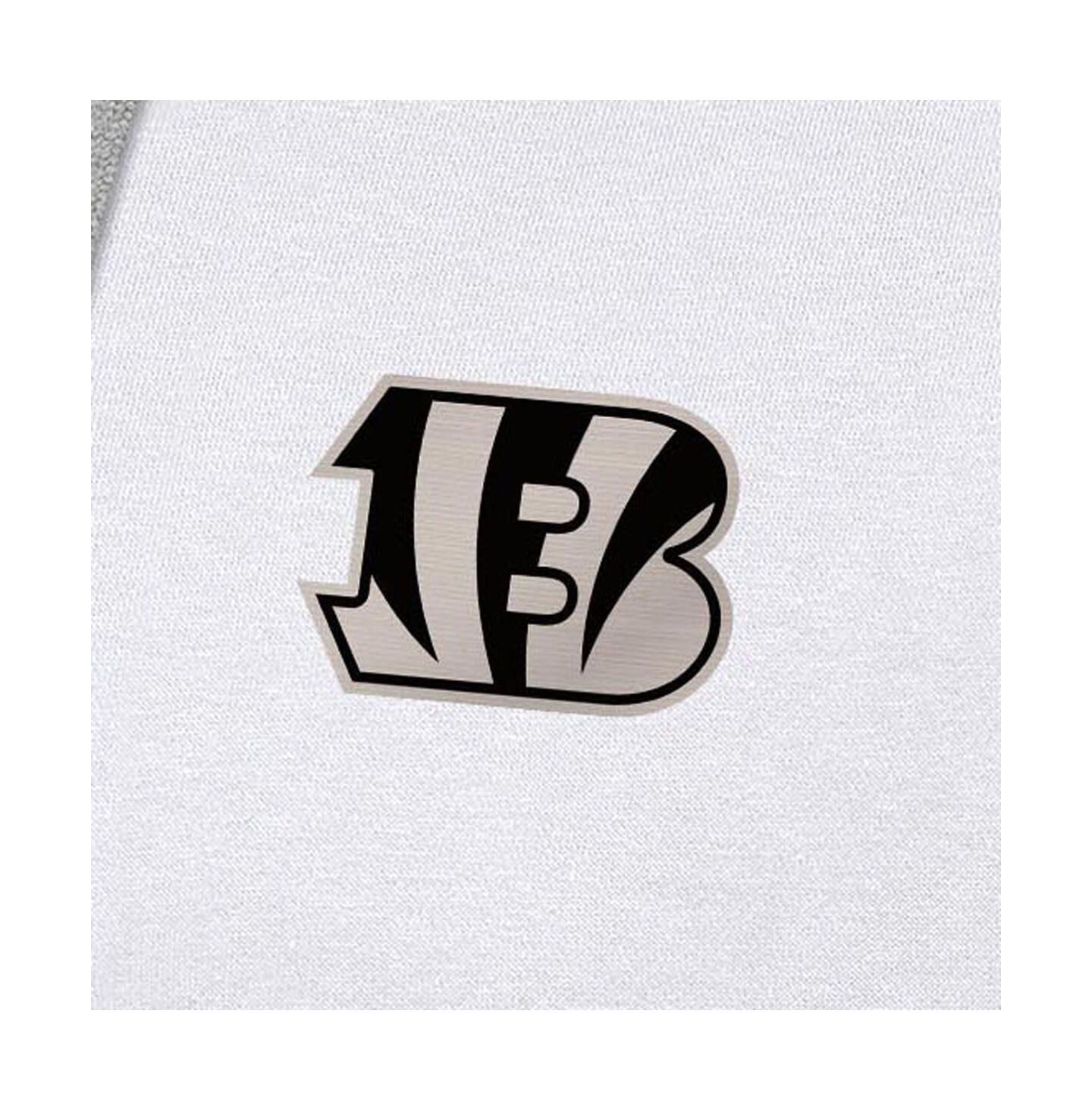 Мужское худи Antigua White Cincinnati Bengals Brushed Carbon Victory Pullover — фото 4