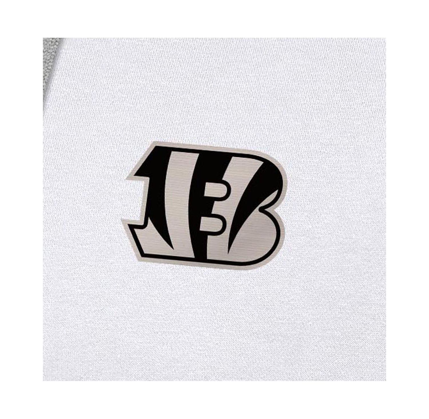 Men's White Cincinnati Bengals Brushed Carbon Victory Pullover Hoodie