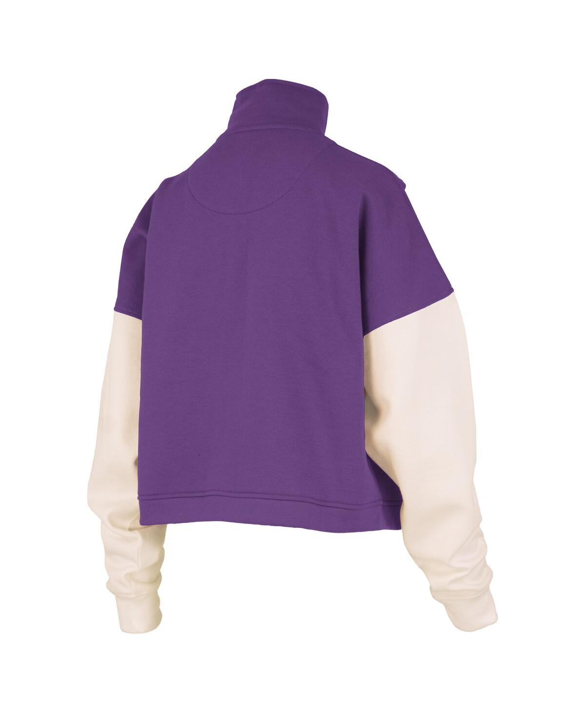 Pressbox Women's Purple Washington Huskies Ferrara Color Block Quarter-zip Sweatshirt In Purple