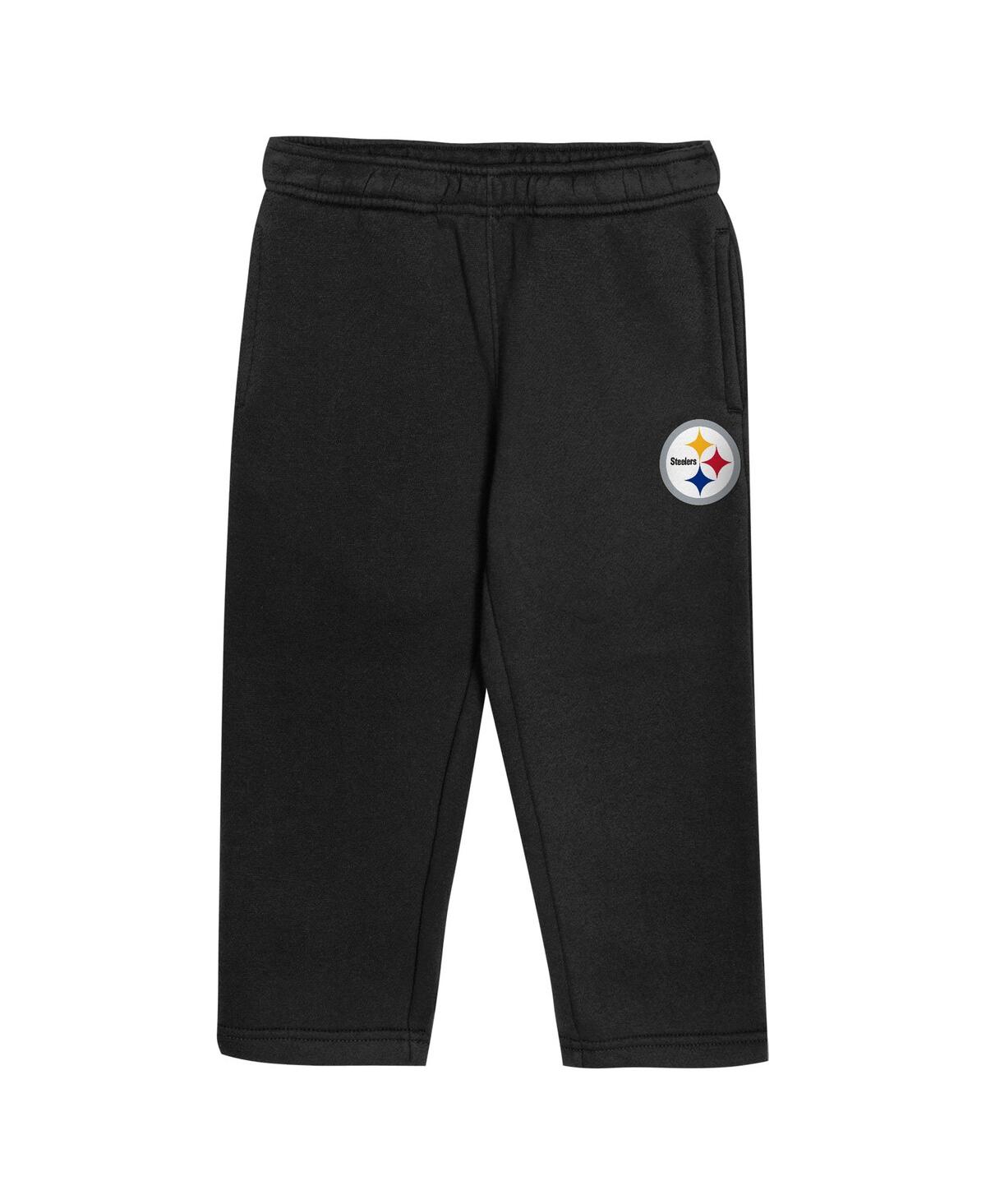 Outerstuff Toddler 2-piece Black Pittsburgh Steelers Lineman Fleece Hoodie And Pants Set In Black