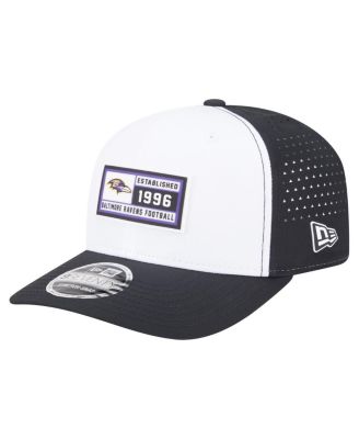 New Era - Men's White/Black Baltimore Ravens Established Patch 9SEVENTY Adjustable Hat