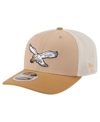 New Era - Men's Light Beige Philadelphia Eagles Throwback Two-Tone Trucker 9SEVENTY Adjustable Hat