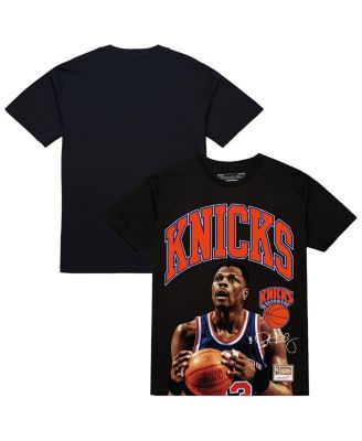 Mitchell & Ness - Men's&nbsp;Patrick Ewing Black New York Knicks Hardwood Classics Player Arch T-Shirt