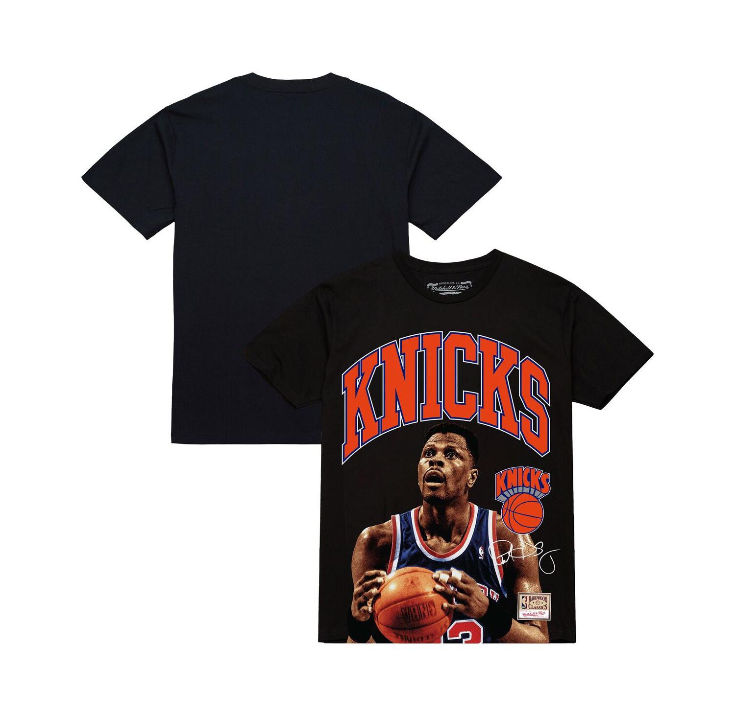 Men's Patrick Ewing Black New York Knicks Hardwood Classics Player Arch T-Shirt