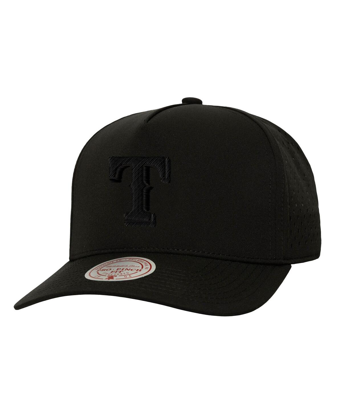 Mitchell & Ness Men'sâ Black Texas Rangers Perfect Icon Pro Pinch Snapback Hat In Black
