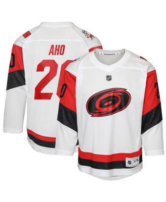 Outerstuff - Big Boys and Girls Sebastian Aho White Carolina Hurricanes Away Replica Player Jersey