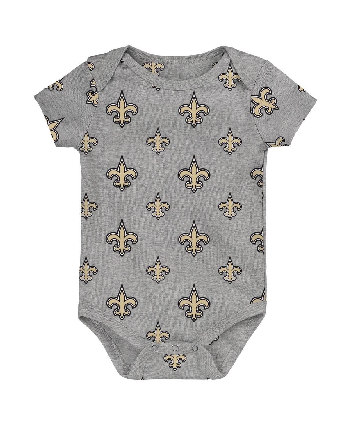 Outerstuff Newborn 3-piece New Orleans Saints Little Tike Bodysuit Set In Black