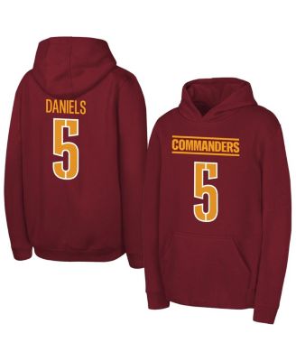 Outerstuff - Big Boys and Girls Jayden Daniels Burgundy Washington Commanders Mainliner Player Name Number Hoodie
