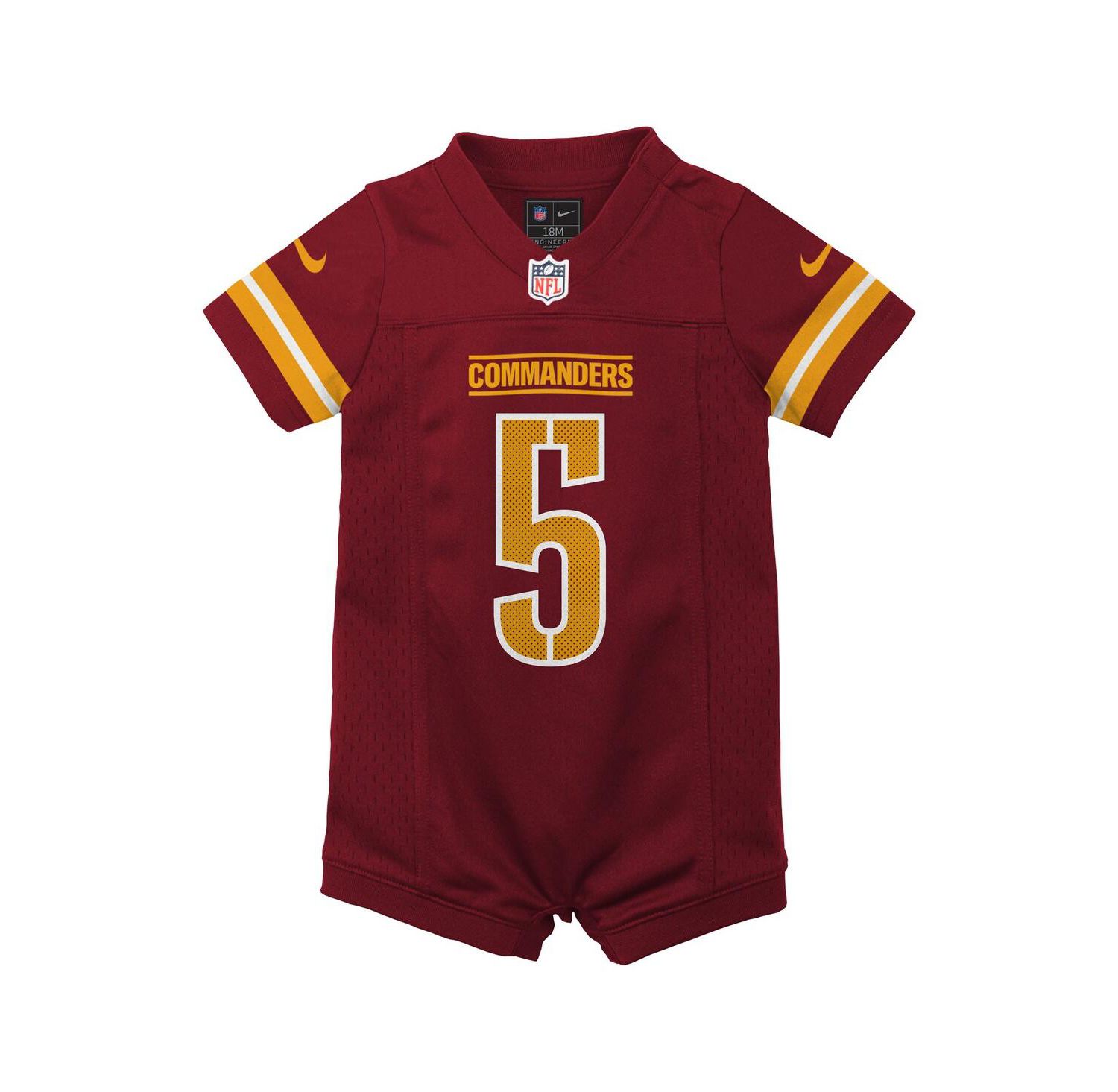 Baby Boys and Girls Jayden Daniels Burgundy Washington Commanders Game Romper Jersey
