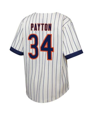 Big Boys and Girls Walter Payton Cream Chicago Bears Retired Player Name Number Baseball Jersey