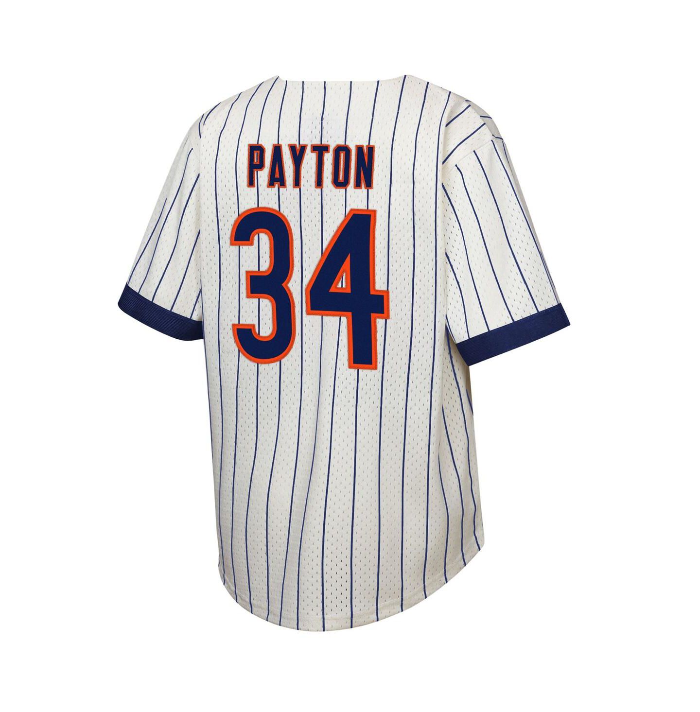 Детский топ Mitchell & Ness Walter Payton Cream Chicago Bears Retired Player Name & Number Baseball Jersey — фото 3