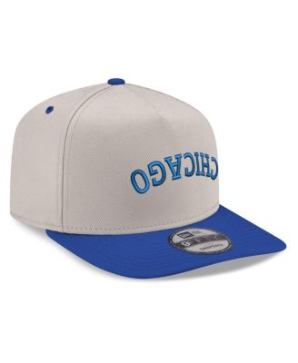 Men's Cream/Royal Chicago Cubs Upside Down City Name A-Frame 9FIFTY Snapback Hat