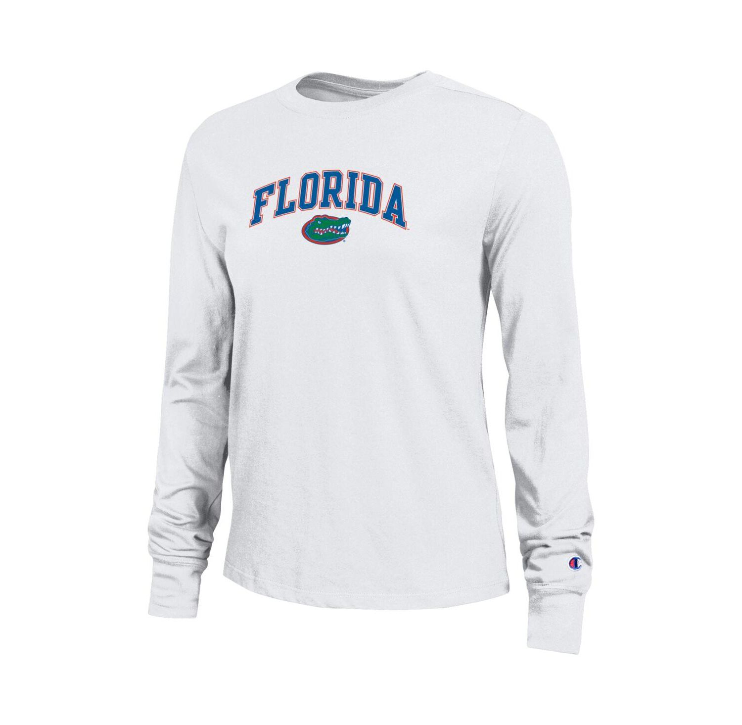Women's White Florida Gators Arch Over Logo Long Sleeve T-Shirt
