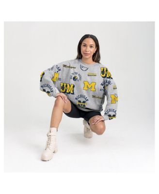 Women's Gray Michigan Wolverines Always on Repeat Fleece Sweatshirt