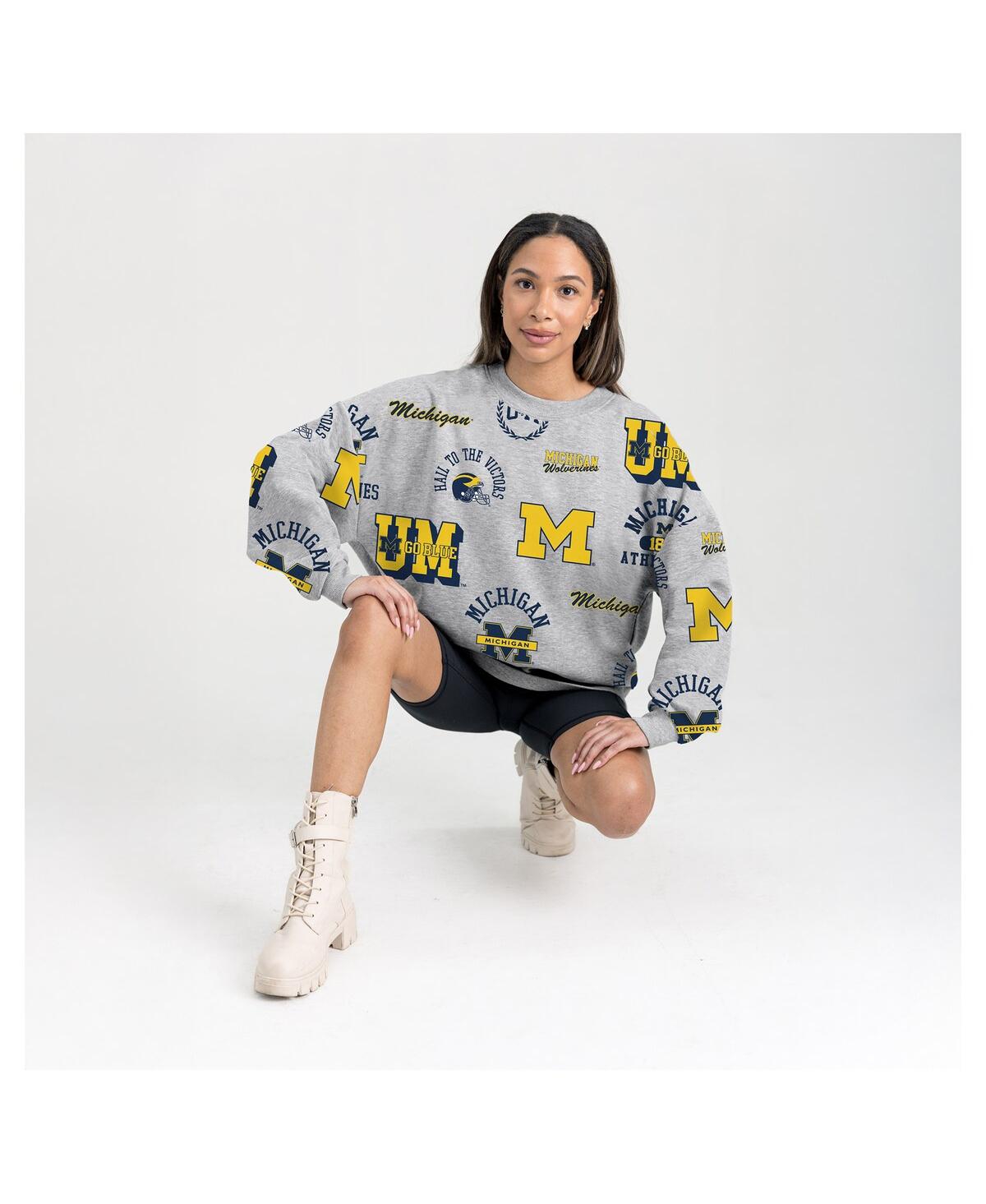 Gameday Couture Women's Gray Michigan Wolverines Always On Repeat Fleece Sweatshirt In Multi