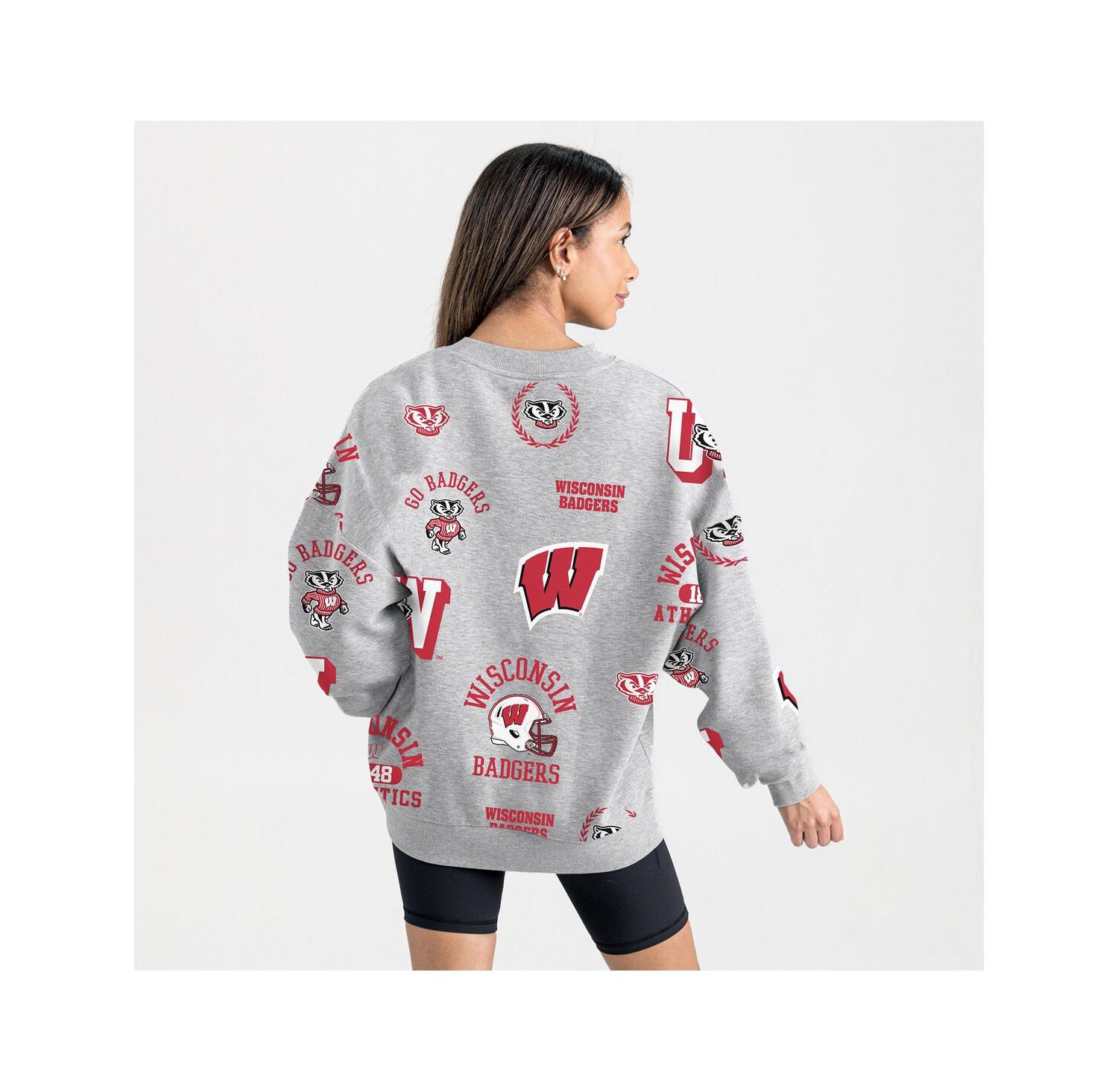 Women's Gray Wisconsin Badgers Always on Repeat Fleece Sweatshirt