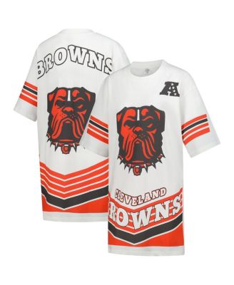 Gameday Couture - Women's White Cleveland Browns Perfect Score Vintage T-Shirt Dress